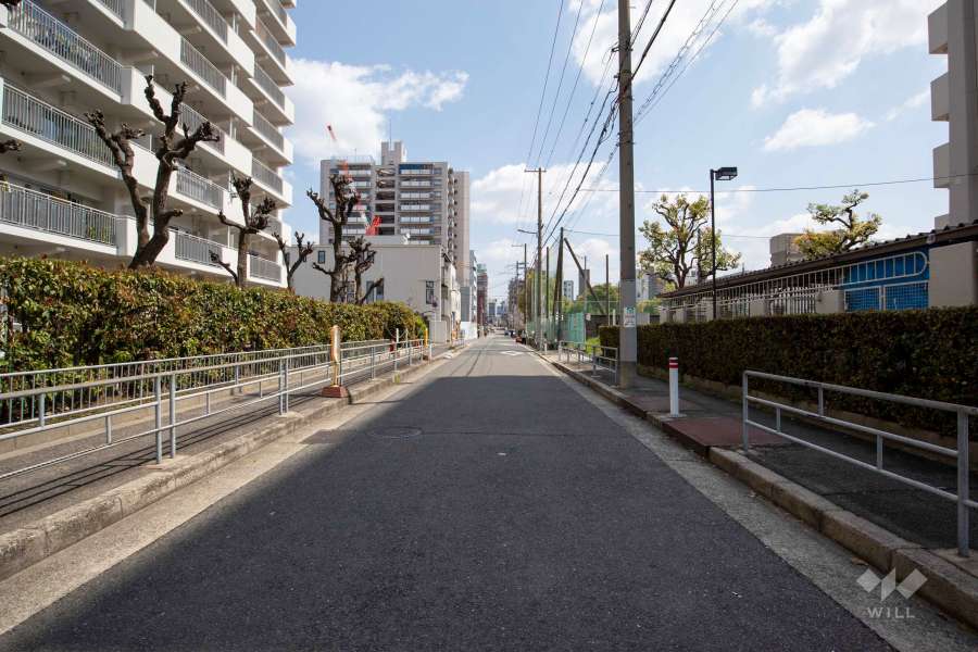 敷地北側の前面道路（西側から）