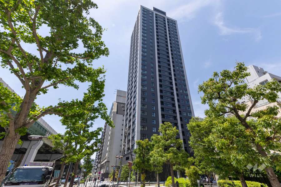 ブランズタワー谷町四丁目の外観（南東側から）