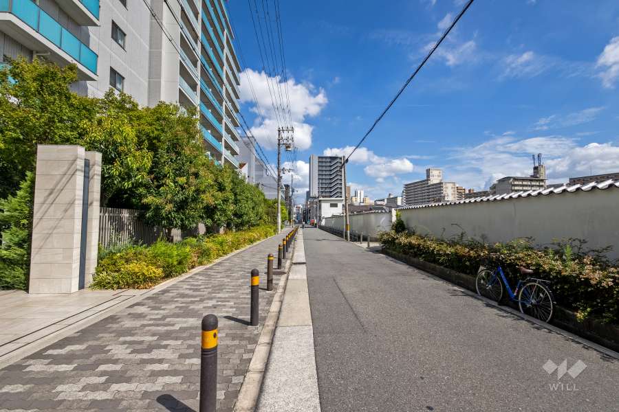 敷地東側の前面道路（南側から）