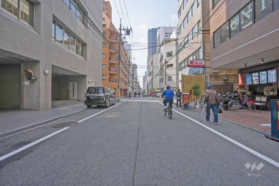 敷地の南側前面道路（東側から）