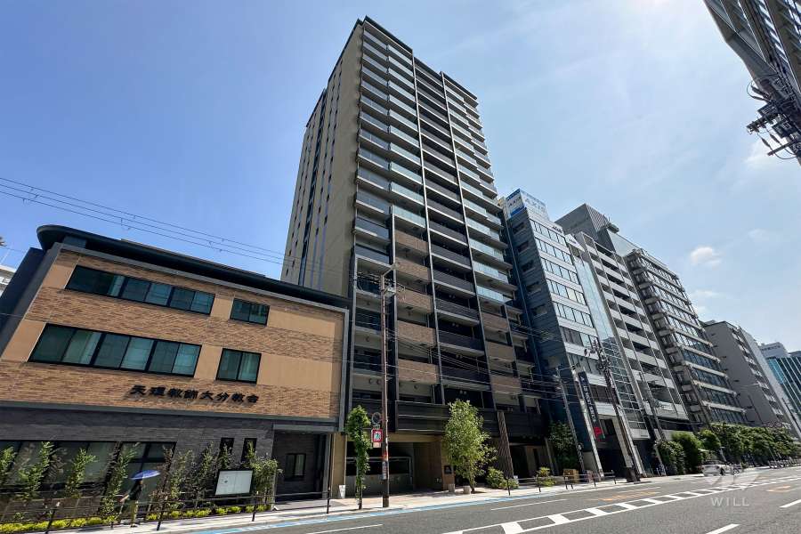 シエリア靱本町の外観（南西側から）