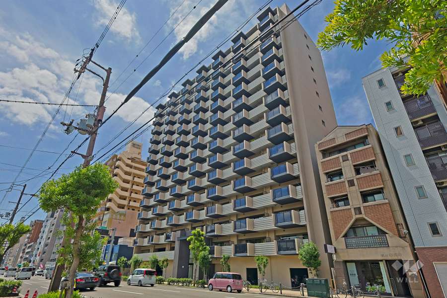 グランドパレス夕陽丘の外観（北東側から）