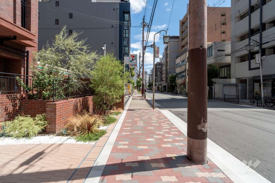 敷地南東側の前面道路　