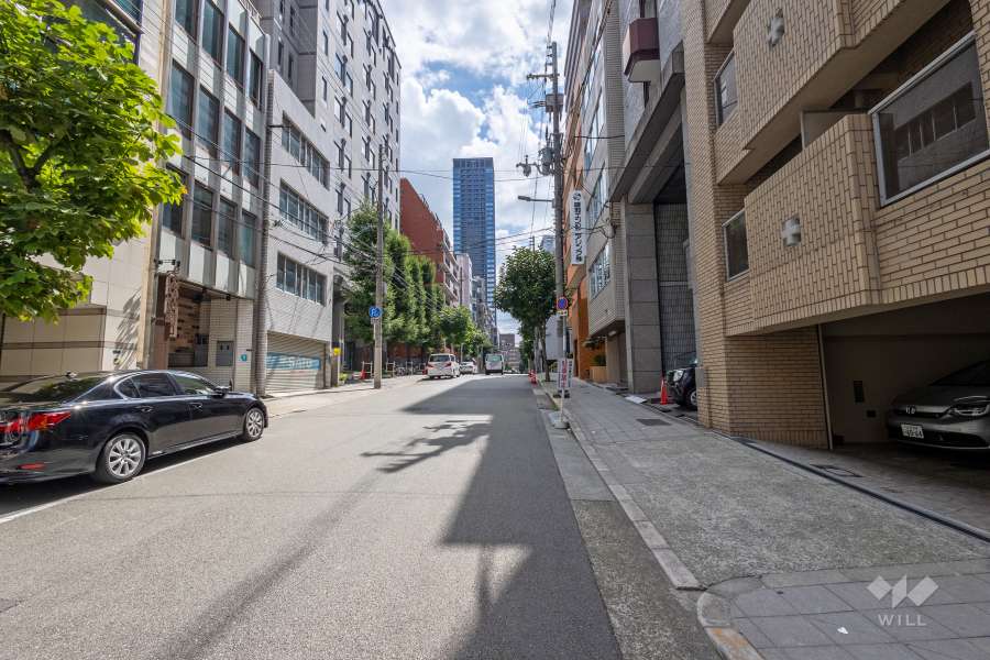 敷地北側の前面道路（西側から）