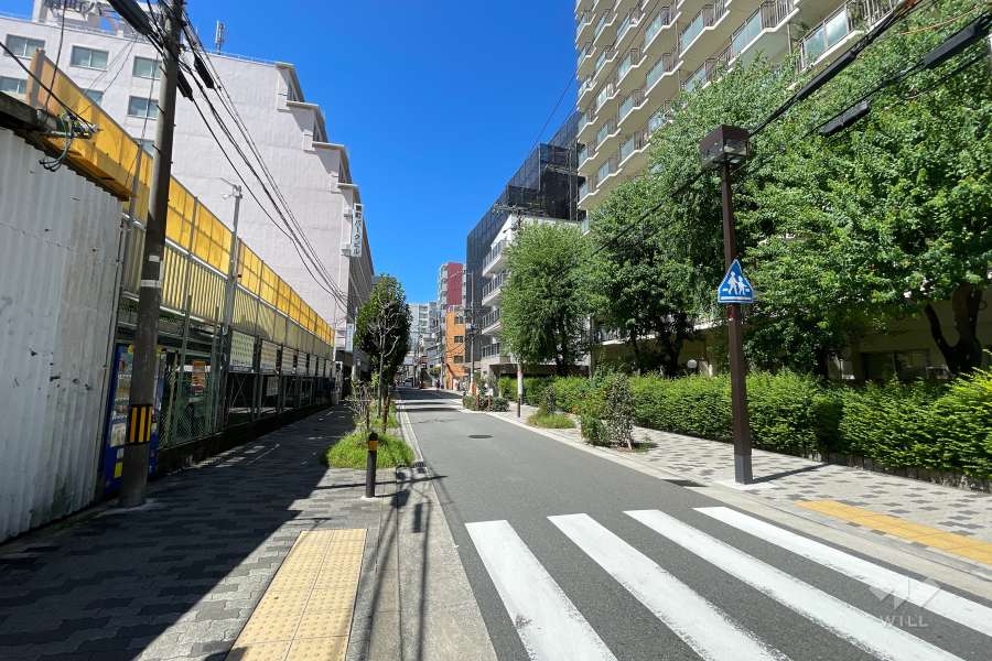 敷地南側の前面道路（東側から）