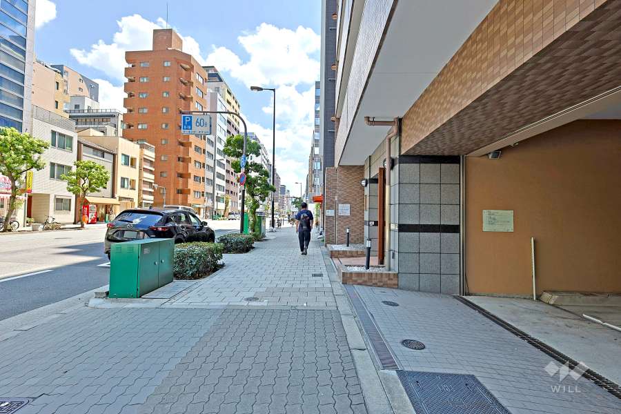 敷地の東側前面道路（北側から）