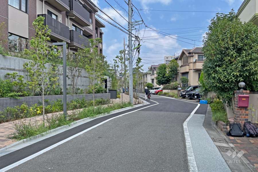 敷地の東側前面道路（南側から）