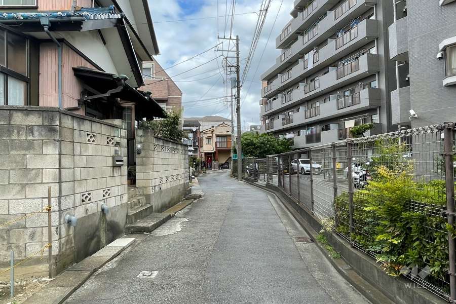 敷地の西側前面道路（南側から）