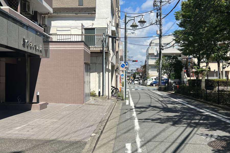 敷地の東側前面道路（南側から）