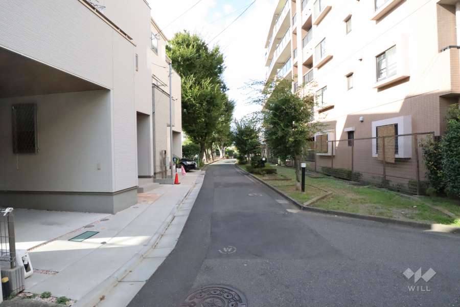 敷地西側の前面道路