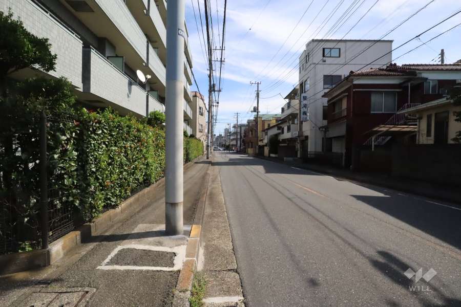 敷地南側の前面道路(西側から）