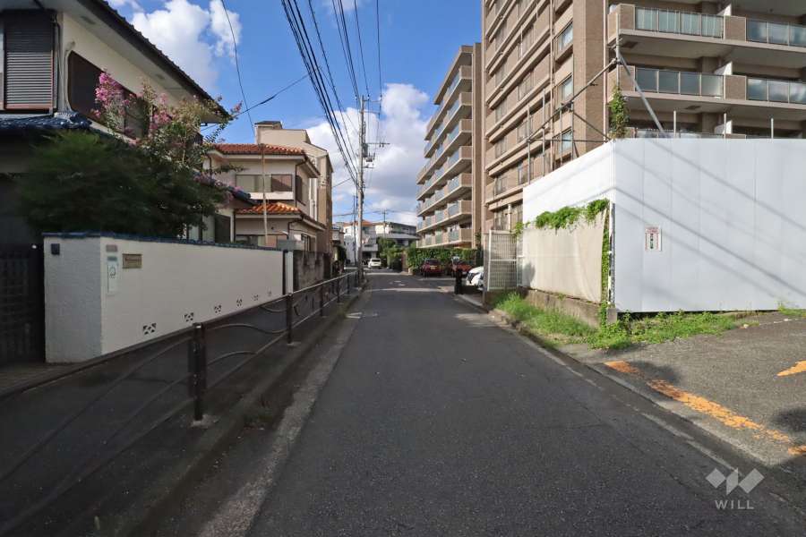 敷地西側の前面道路（南側から）