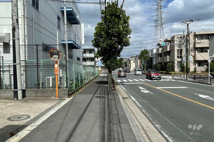 敷地の東側前面道路（南側から）