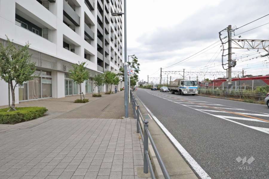 敷地東側の前面道路（南側から）