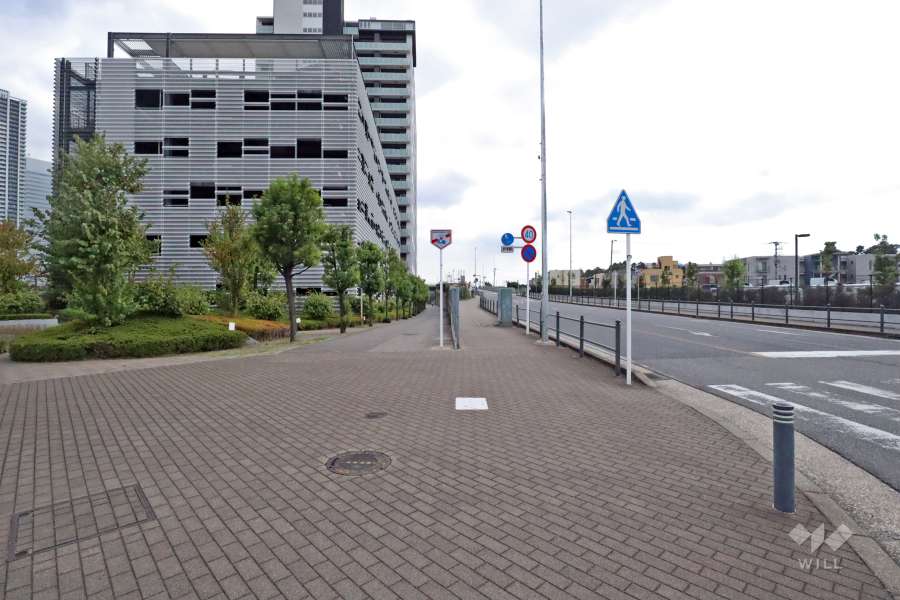 敷地西側の前面道路（北側から）