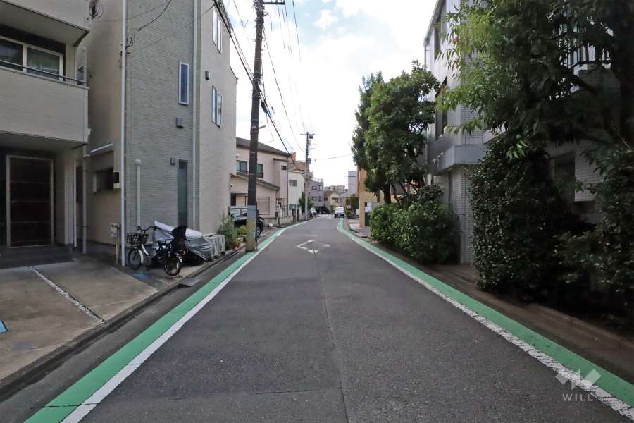 敷地東側の前面道路(南側から)