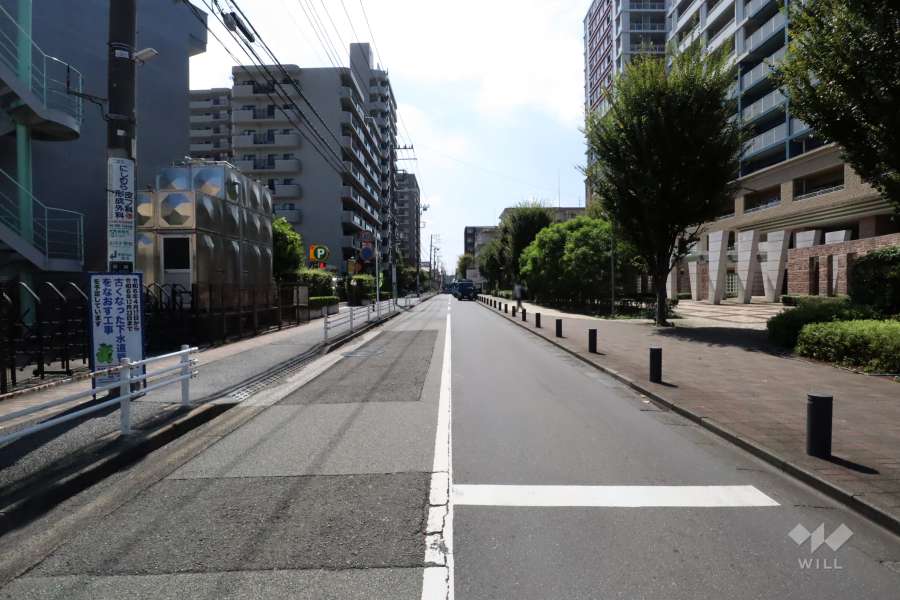 敷地東側の前面道路(北側から)