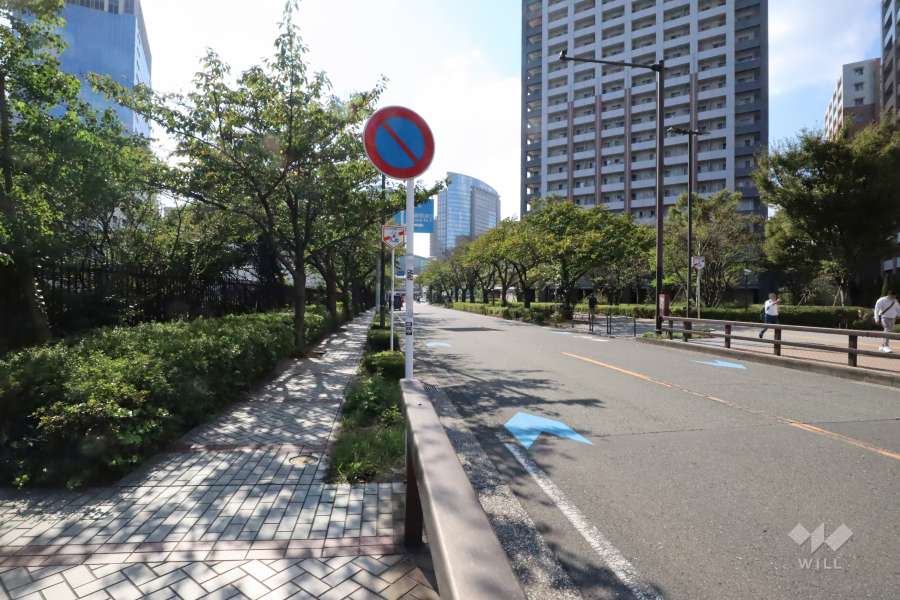 敷地南東側の前面道路　
