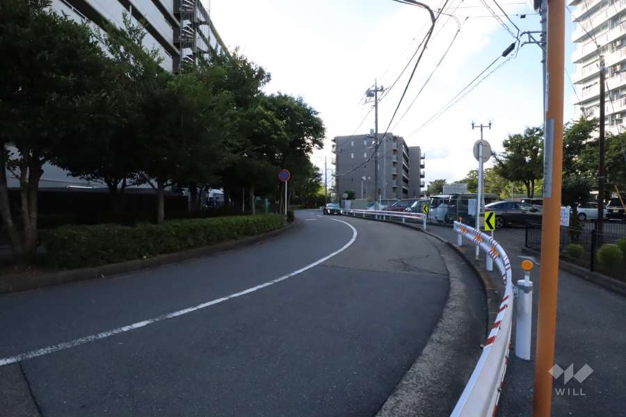 敷地南西側の前面道路(東側から)