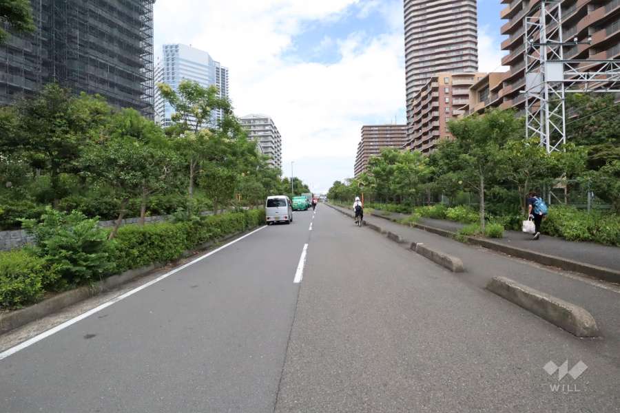 敷地東側の前面道路(南側から)