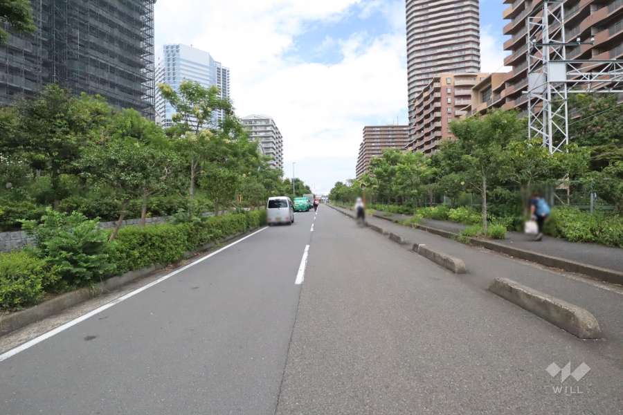 敷地東側の前面道路