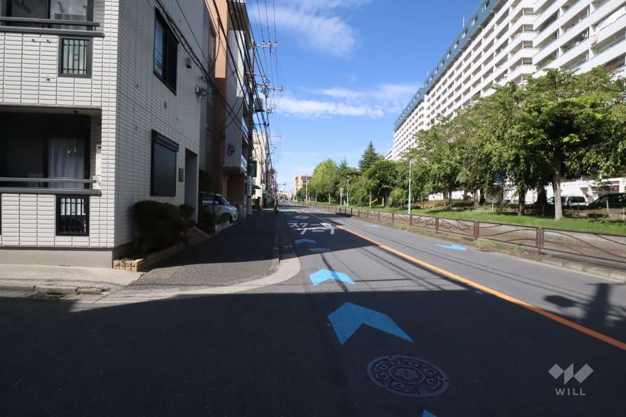 敷地西側の前面道路(南側から)