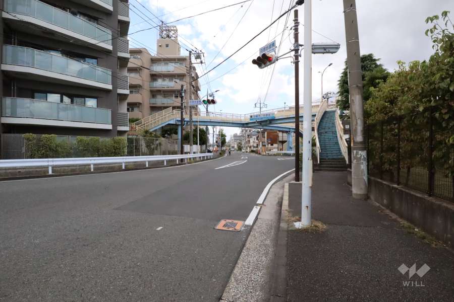 敷地北東側の前面道路(南東側から)