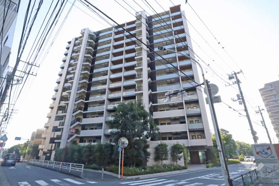 プラウド川崎柳町の外観(北東側から)