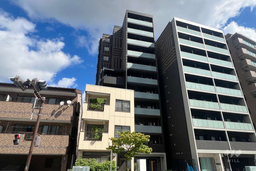 クラリッサ川崎ブルーノの外観（南西側から）