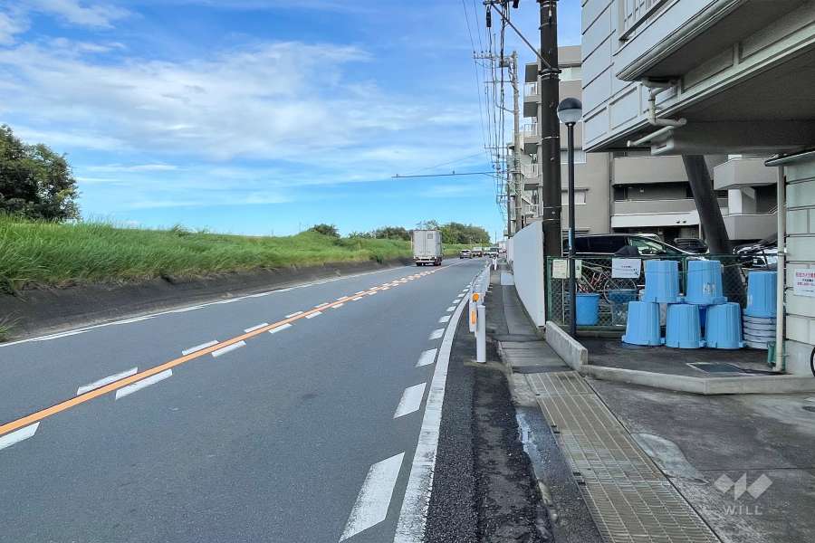 敷地北側の前面道路（西側から）