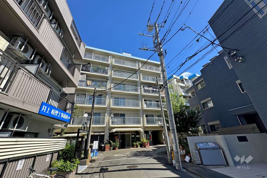 グランドマンション多摩川の外観（南西側から）