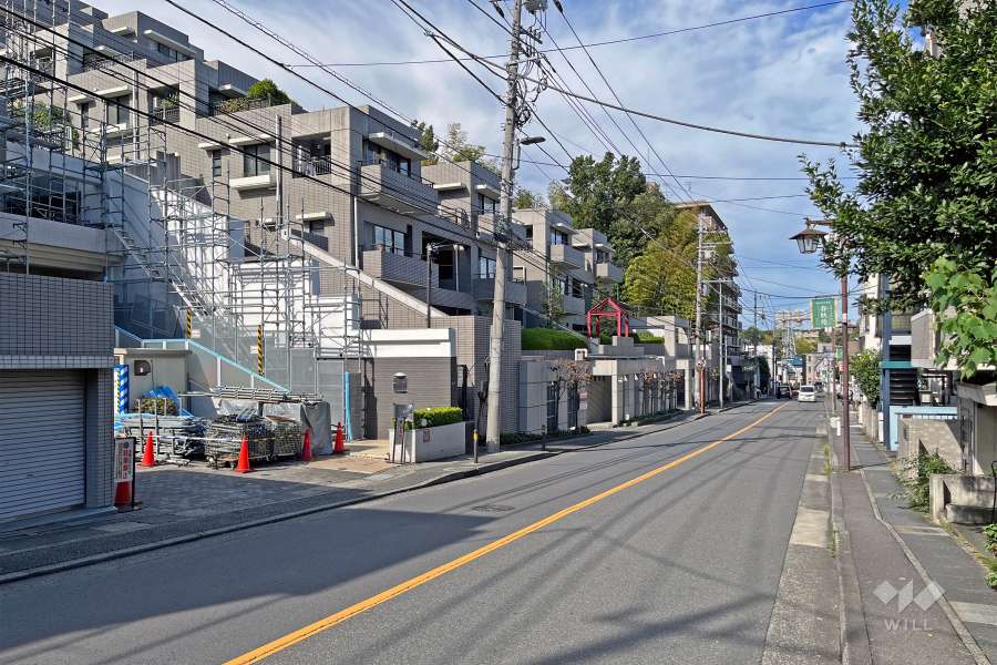 敷地の東側前面道路（南側から）