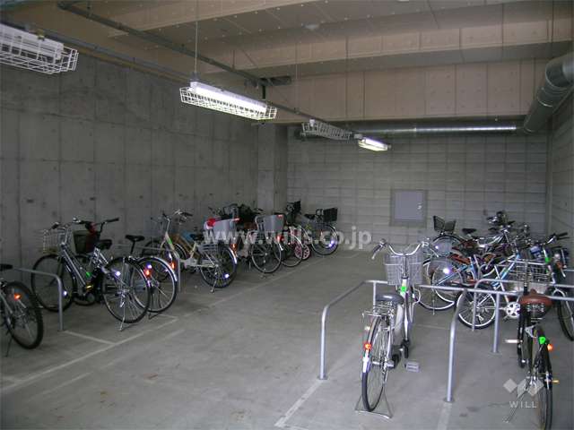 屋内にある自転車置場