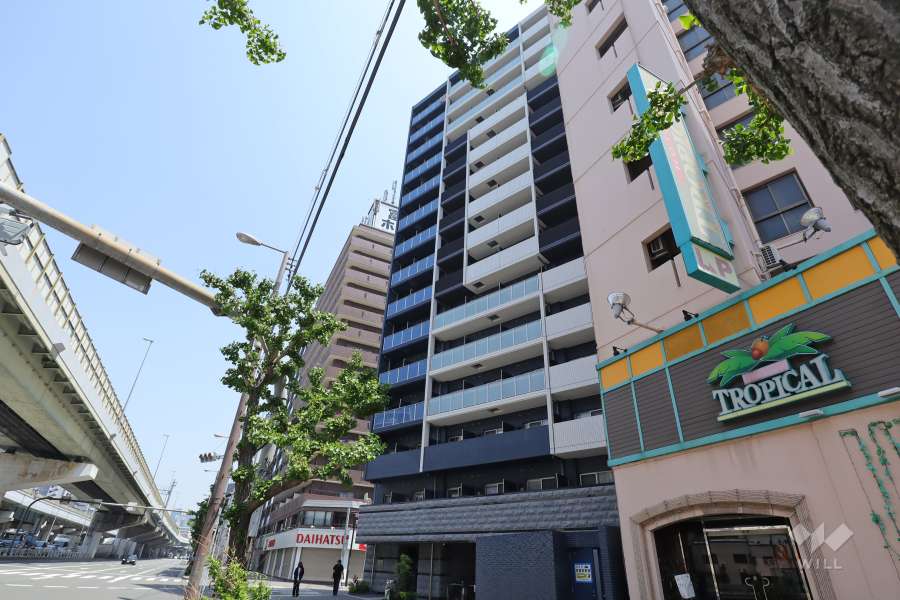 プレサンス大阪ドームシティクロスシティの外観（南西側から）