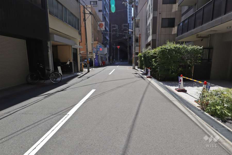 敷地南側の前面道路（東側から）