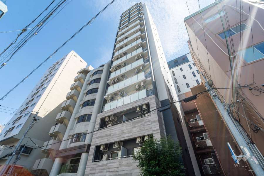 エステムコート北堀江の外観（北西側から）