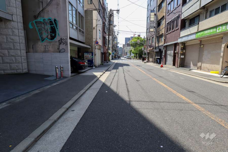 敷地北側の前面道路（東側から）