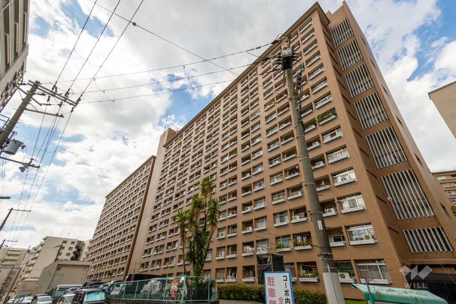 中津リバーサイドコーポC棟の外観（南東側から）