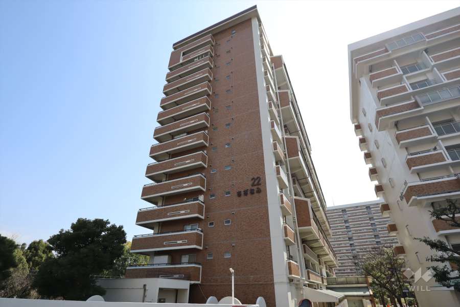 淀川リバーサイドタウンさざなみプラザ22号棟の外観（北側から）