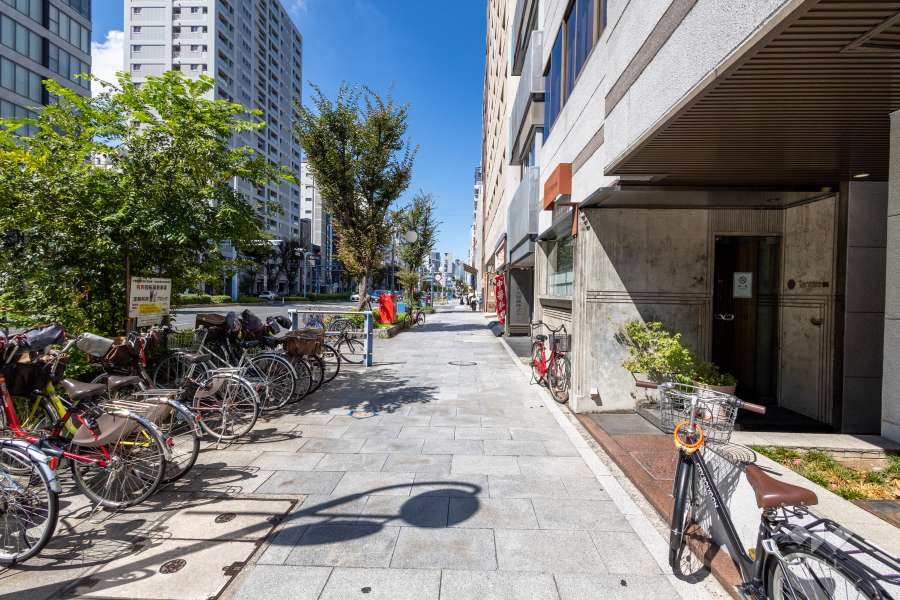 敷地の南側前面道路（東側から）