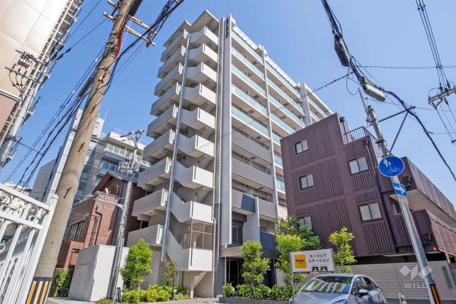 エスリード大阪梅田リュクスの外観（北西側から）