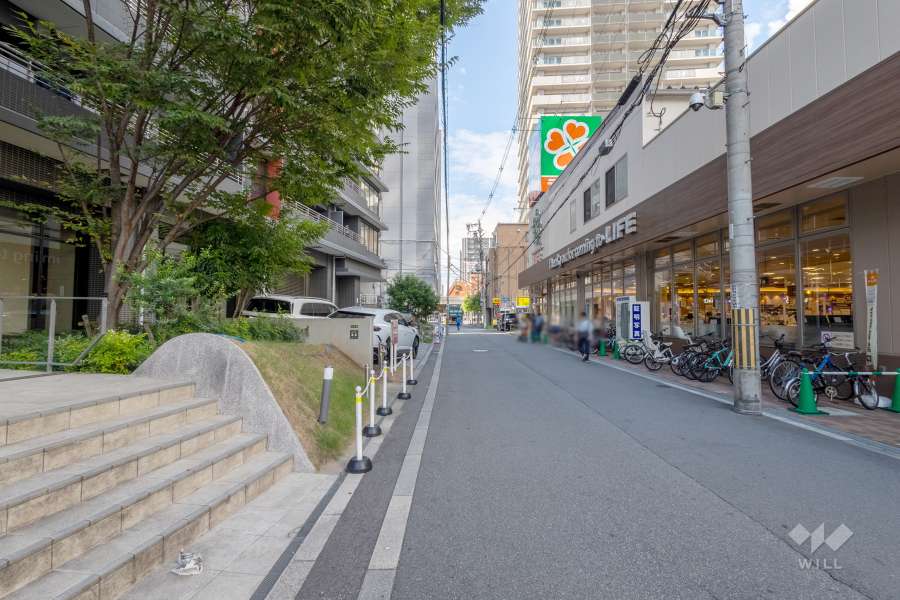 敷地の東側前面道路（南側から）