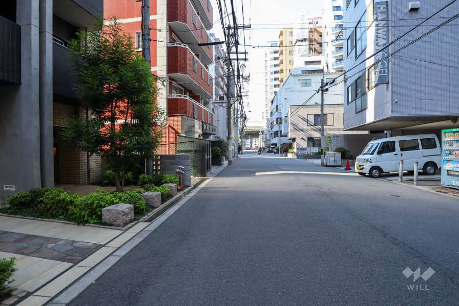 敷地東側の前面道路（南側から）