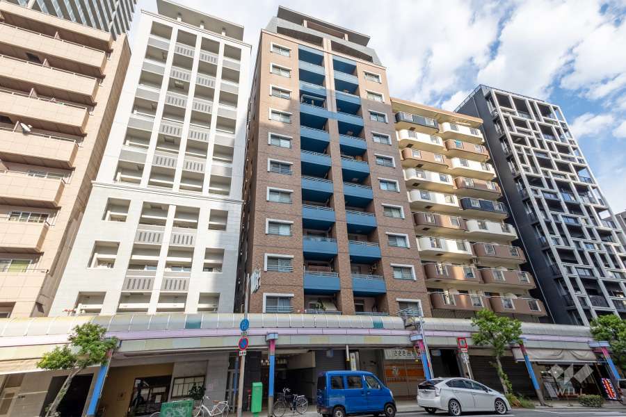 東急ドエル・アルス松屋町の外観（北西側から）