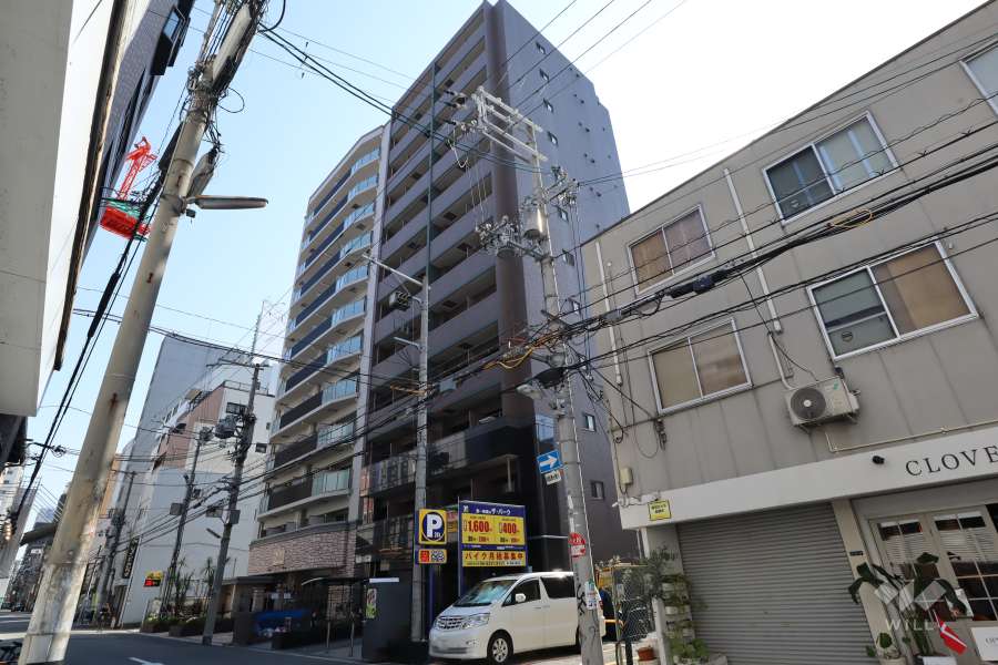 プロシード心斎橋東ヴァンターレの外観（北側から）