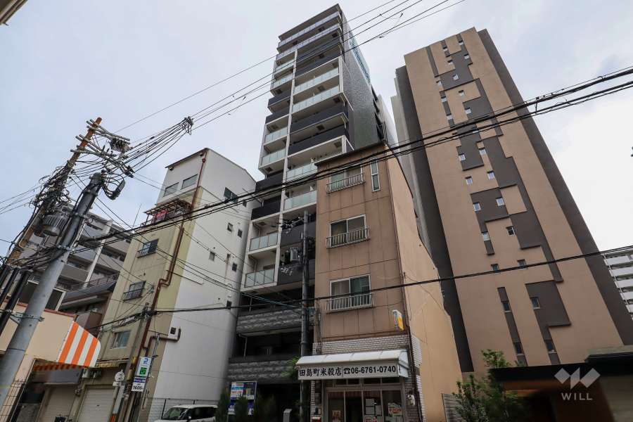 プレサンス谷町七丁目Ⅱの外観（南西側から）