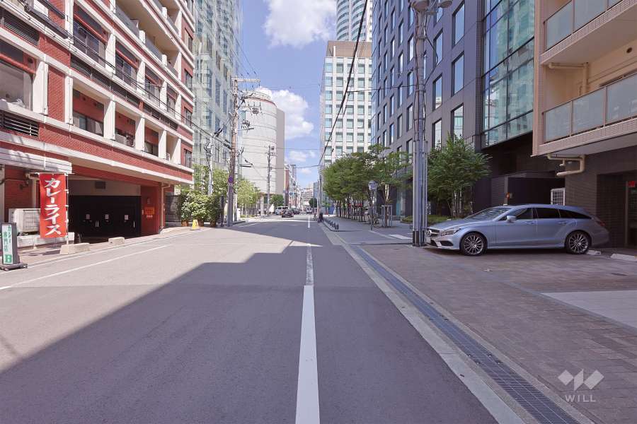 敷地北側の前面道路（西側から）