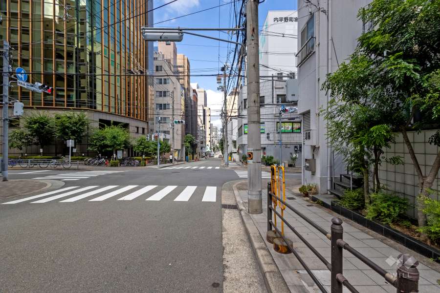 敷地の南側前面道路（東側から）