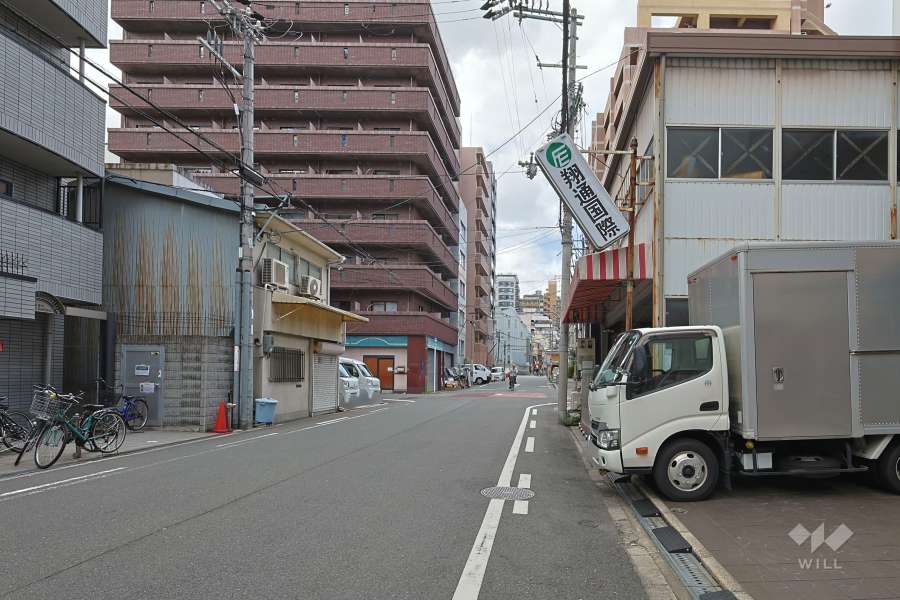 敷地の東側前面道路（北側から）