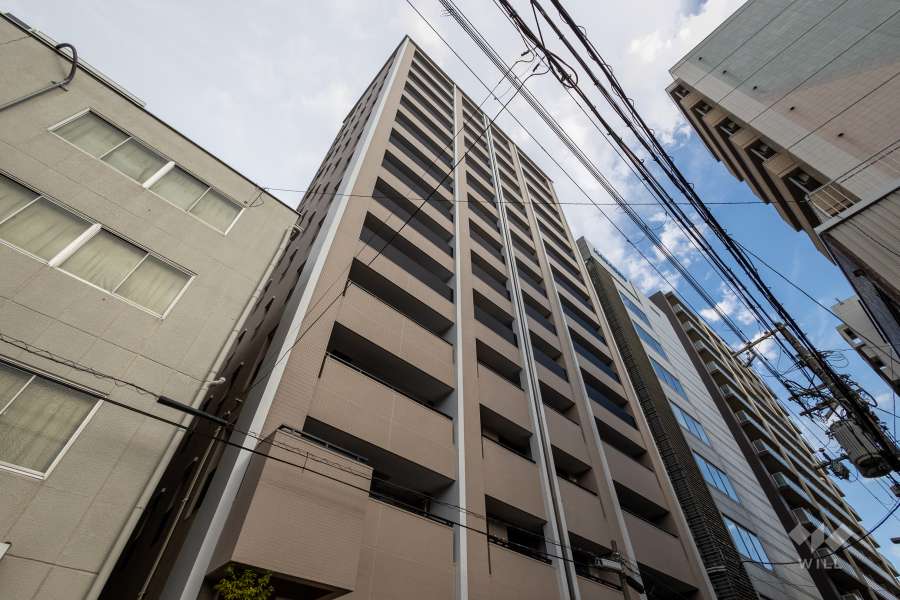 グランドメゾン松屋町駅前の外観（北西側から）